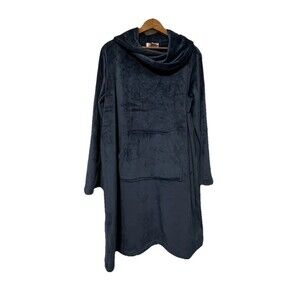 Softies Paddi Murphy Snuggle Lounger  L/XL Blue Cowl Neck Soft Plush Velour EUC